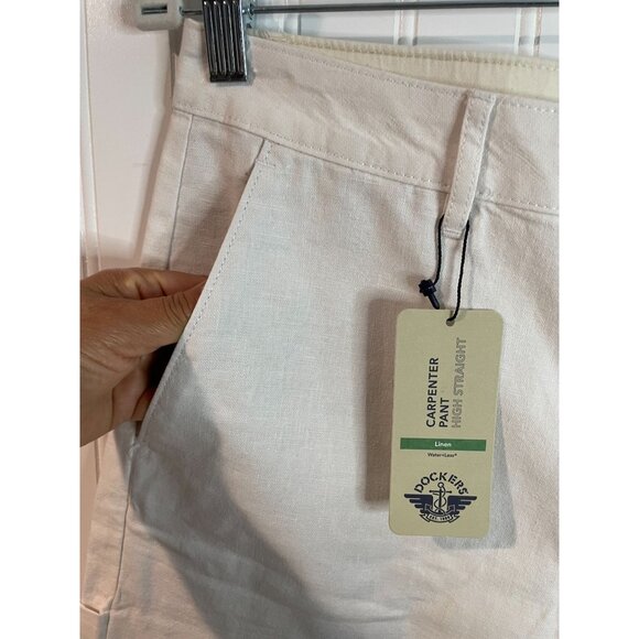 Dockers Womens Carpenter Pants High Straight Fit Linen Blend Size 33 - Picture 6 of 16